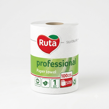 Паперові рушники 2шар БІЛІ 100м 500 відривів Ruta Professional