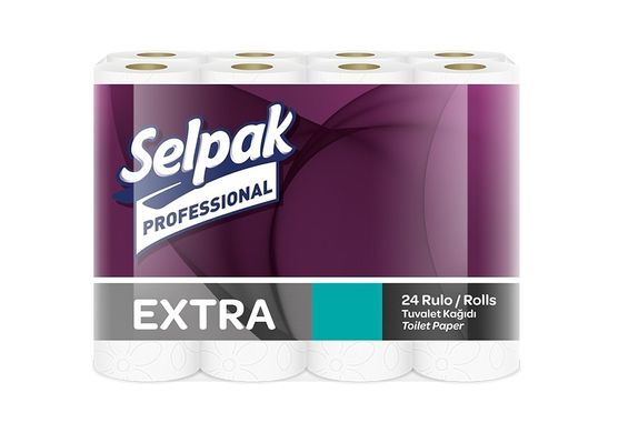 Туалетная бумага белая 2слой 22,3м 24рулонов Selpak Pro Extra (3уп в ящ)