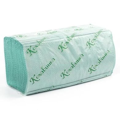 Бумажные полотенца V-V зеленые 170 листов Кохавинка