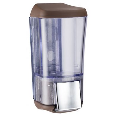 Дозатор мыла жидкого пластик прозрачный / коричневый KALLA 0,17 л. Colored