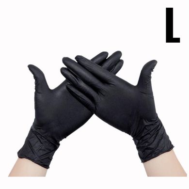 Перчатки нитриловые черные 100 шт в уп. размер L