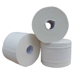Туалетний папір джамбо міні 2 шари білий Мірус 90 м