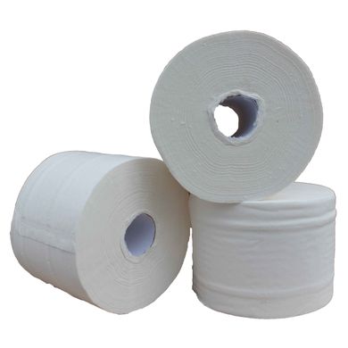 Туалетная бумага джамбо мини 2 слоя белая Мирус 90 м