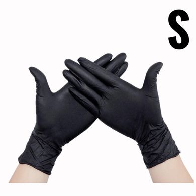 Перчатки нитриловые черные 100 шт в уп. размер S