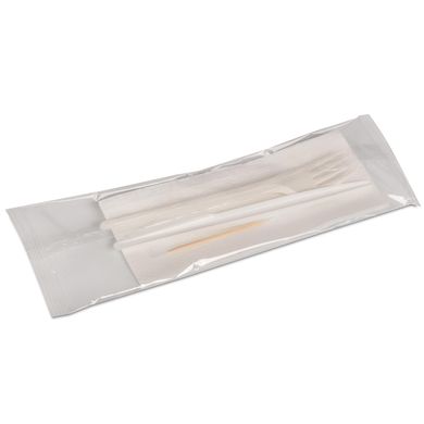 Набор Вилка + Нож белые в индивидуальной полиэтиленовой упаковке
